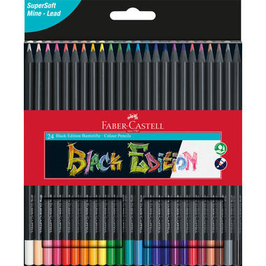 FABER-CASTELL Matita colorata Black Edition 116424 colori neon ass. 24 pezzi