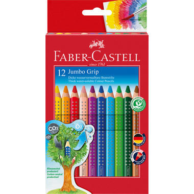 FABER-CASTELL Matite colorate Jumbo GRIP 110912 12 colori