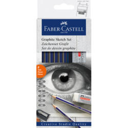 FABER-CASTELL Goldfaber Set crayon graphit 114000 crayon, gomme/Taille-crayon