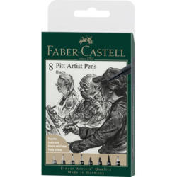 FABER-CASTELL Artist Pen Tuschestift 167158 schwarz 8 Stk.