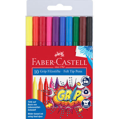 FABER-CASTELL Grip Colours 155310 10 couleurs, étui