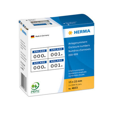 HERMA Etichette 22x15mm 4833 blu/nero, 0-999