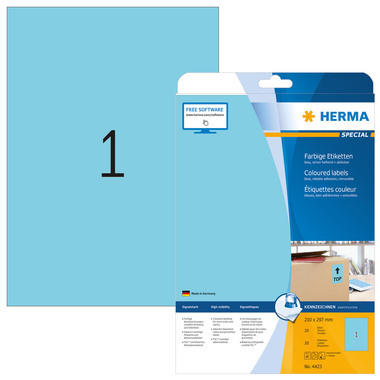HERMA Etiketten Special A4 4423 blau 20 Stück