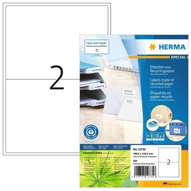 HERMA Etiketten 199.6x143.5mm 10735 recycling 160 Stück