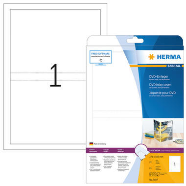 HERMA DVD-Einleger 5037 5037 273x183mm 25Stk. 25 Blatt