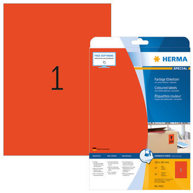 HERMA Etiquettes Special A4 4422 rouge 20 pcs.