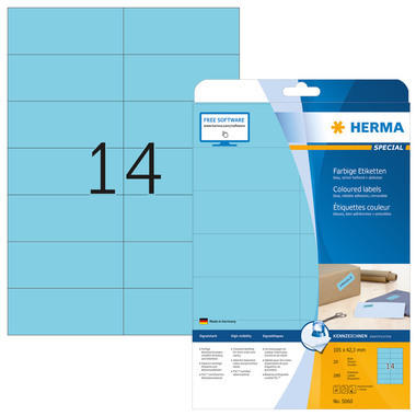 HERMA Etiketten Special 105x42,3mm 5060 blau 280 Stück