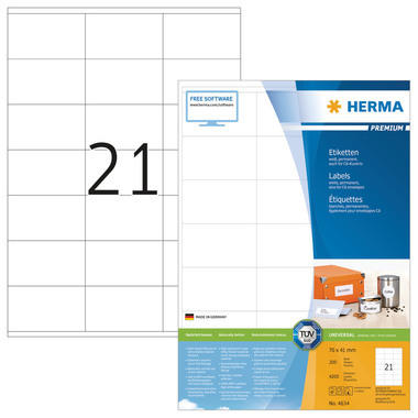 HERMA Etiketten Premium 70x41mm 4634 weiss 4200 Stück
