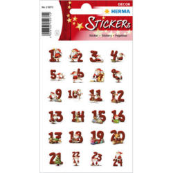 HERMA Sticker Avvento 15071 rosso 72 pezzi/3 fogli