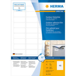 HERMA Etichette foglia 45,7x21,2mm 9536 bianco,PP mat 1920pz./40 fogli