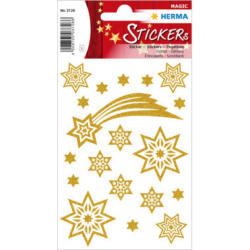 HERMA Sticker Weihnachten 3726 gold 19 Stück/1 Blatt