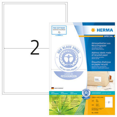 HERMA Etiquettes adr. 199,6x143,5mm 10830 recycling 200 pcs.