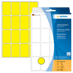 HERMA Etichette 25x40mm 2451 giallo 512 pezzi
