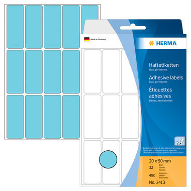 HERMA Etichette 20x50mm 2413 blu 480 pezzi