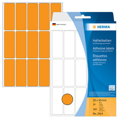 HERMA Etichette 20x50mm 2414 arancione 360 pezzi