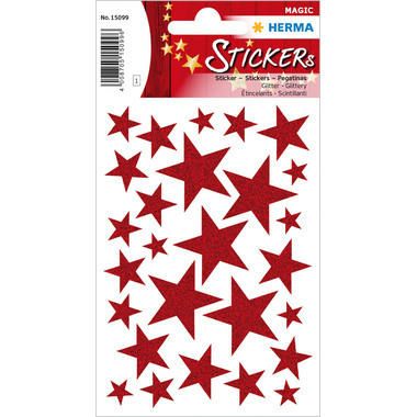 HERMA Sticker Stelle 15099 rosso 27 pezzi /1 fogli