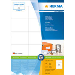 HERMA Etiketten PREMIUM 70x50.8mm 4278 weiss,perm. 1500 St./100 Bl.