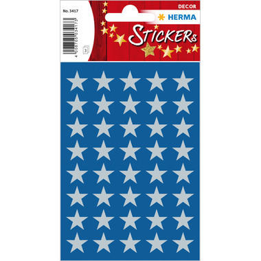 HERMA Sticker Sterne 13mm 3417 silber 120 Stück/3 Blatt