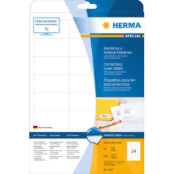 HERMA Etichette SPECIAL 64.6x33.8mm 4227 bianco,perm. 600 pz./25 fogli