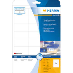 HERMA Etichette congelat. 66x33.8mm 4389 bianco,perm. 600 pz./25 fogli