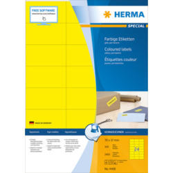 HERMA Étiquettes SPECIAL 70x37mm 4406 jaune,perm. 2400pcs./100flls.