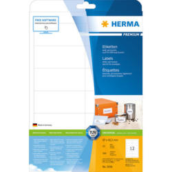 HERMA Etichette PREMIUM 97x42.3mm 5056 bianco,perm. 300 pz./25 fogli