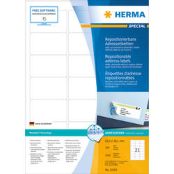 HERMA Étiquettes SPECIAL 63.5x38.1mm 10301 blanc,non-perm. 2100pcs./100f.