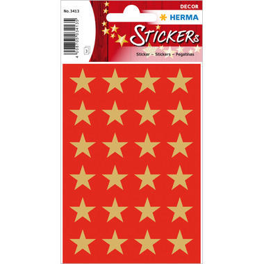 HERMA Sticker Sterne 3413 gold 72 Stück/3 Blatt