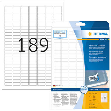 HERMA Etichette Movables 25,4x10mm 10001 bianco,non perm.4725 pz./25fl.