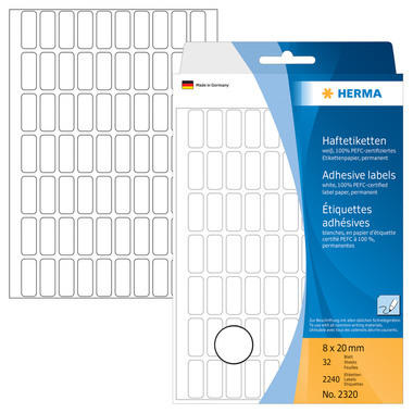 HERMA Etichette 8x20mm 2320 bianco 2240 pezzi