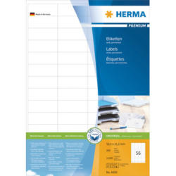HERMA Etichette Premium 52,5x21,2mm 4609 bianco 11200 pezzi
