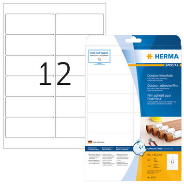 HERMA Etichette foglia 99,1x42,3mm 9533 bianco 120 pz./10 fl.
