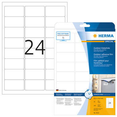 HERMA Etichette foglia 63,5x33,9mm 9532 bianco 240 pz./10 fl.