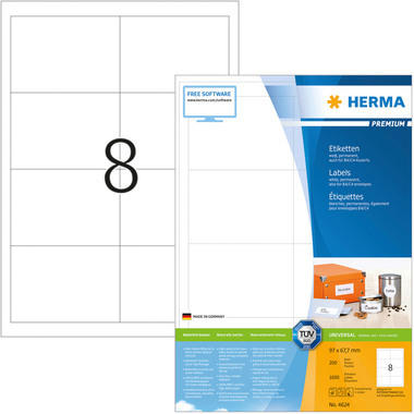 HERMA Etiquettes Premium 96,5x67,7mm 4624 blanc 1600 pcs.