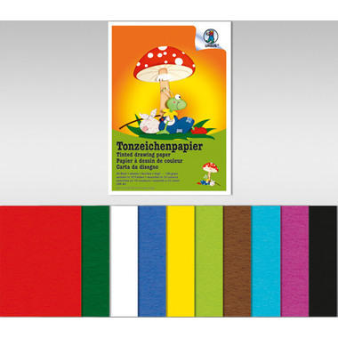 URSUS Papier à dessin couleur A3 2154099 130g,10 couleurs ass. 10 flls.