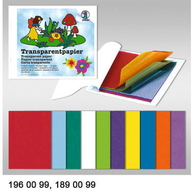 URSUS Transparentpapier 14x24cm 1960099 42g, 10 Farben ass.
