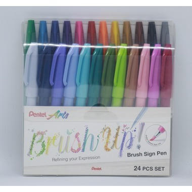 PENTEL Brush Sign Pen SES15C-24ST1 24 Farben, Etui