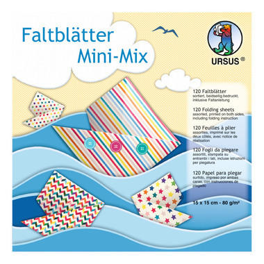 URSUS Faltblätter Origami 15x15cm 3005599F Mini Mix ass. 120 Blatt