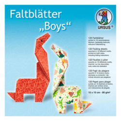 URSUS Faltblätter Origami 15x15cm 38025599F Designs Boys ass. 120 Blatt