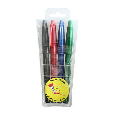 PENTEL Brush Sign Pen SES15C-4 4 Farben, Etui