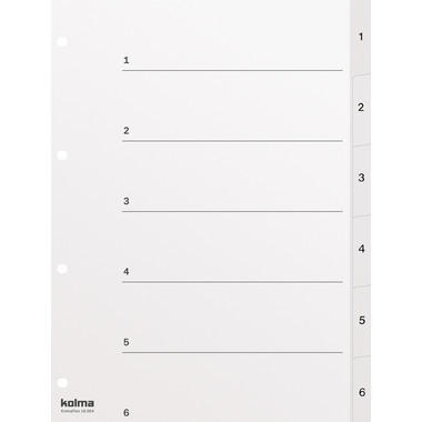 KOLMA Répertoires KolmaFlex A4 18.564.16 blanc 1-6