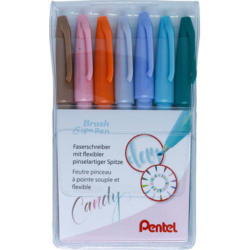 PENTEL Brush Sign Pen Set SES15C-7PC 7 colori