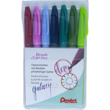 PENTEL Brush Sign Pen Set SES15C-7PG 7 colori