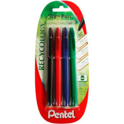 PENTEL Brush Sign Pen S520 XS524 ass., 4 pezzi