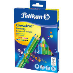 PELIKAN Crayons de couleur Combino 811194 12 couleurs animals