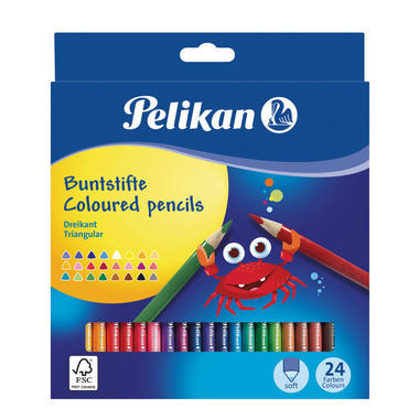 PELIKAN Crayons de couleur triangulair 700122 24 couleurs