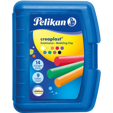 PELIKAN Plasticine Creaplast bleu 622415 300g 9 couleurs