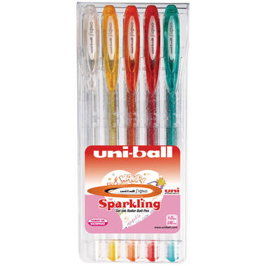 UNI-BALL Gel-Roller Sparkling UM120SP.5C-2 5 Stück