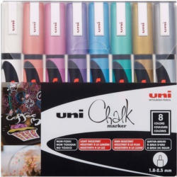 UNI-BALL Chalk Marker 1.8-2.5mm PWE-5M METALLIC 8C 8 pezzi ass.