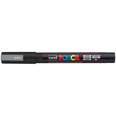 UNI-BALL Posca Marker 0,9-1,3mm PC-3M SILVER silber, Rundspitze